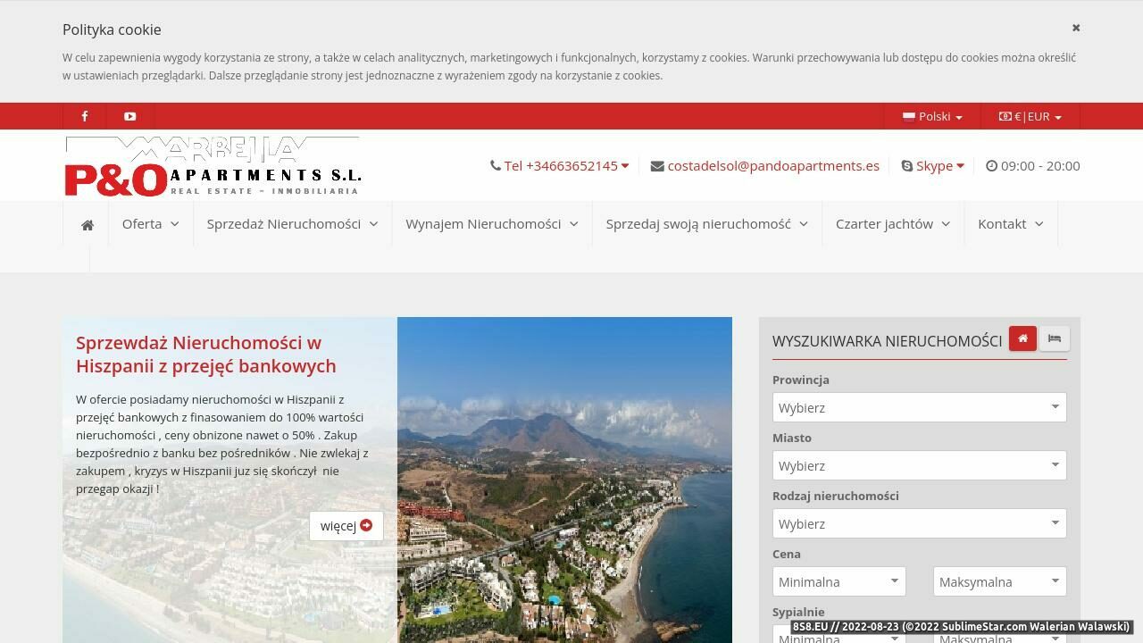 Zrzut ekranu Nieruchomości w Hiszpanii - wynajem, sprzedaż