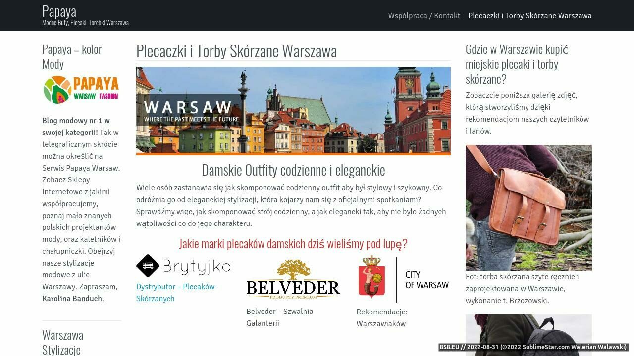 Zrzut ekranu Restauracja Warszawa