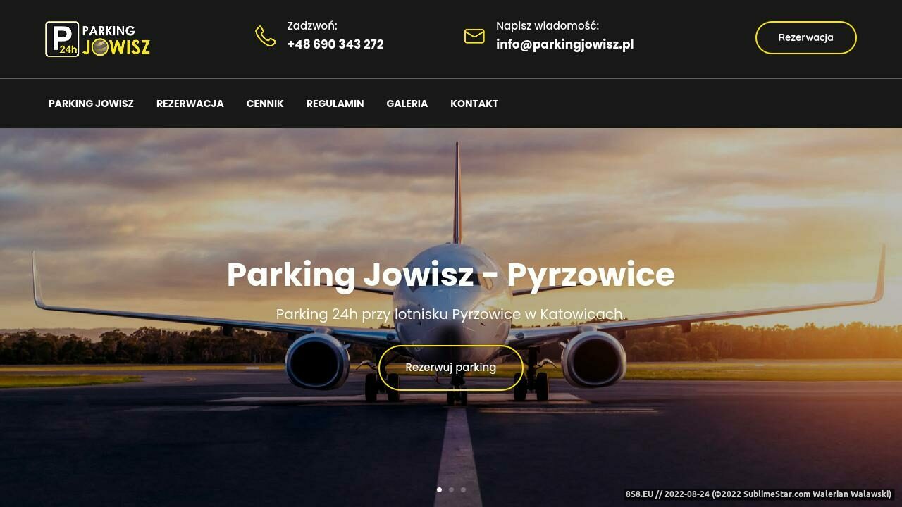 Zrzut ekranu Parking Katowice Pyrzowice - lotnisko