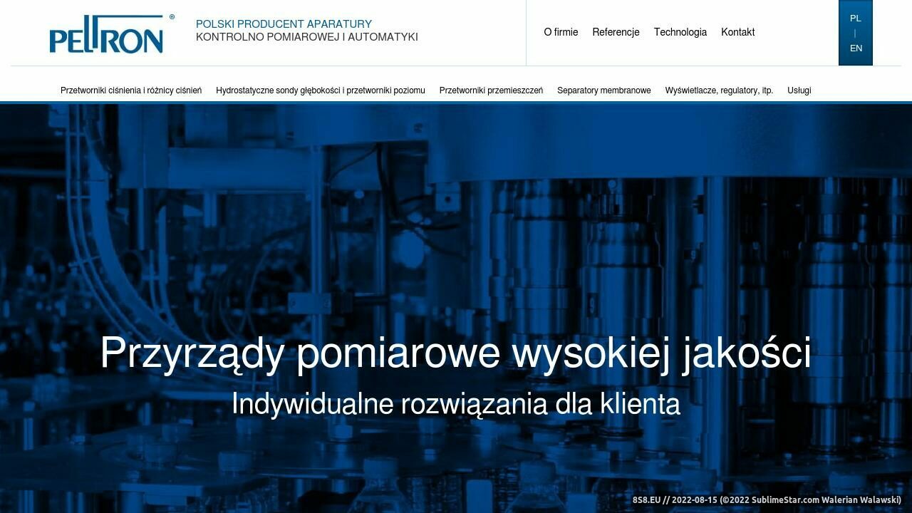 Polski producent aparatury kontrolno pomiarowej (strona peltron.pl - Peltron)