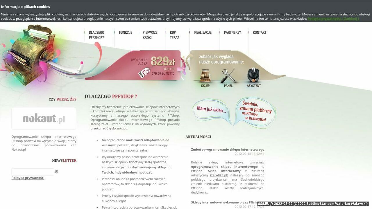 Zrzut ekranu Pffshop - profesjonalne oprogramowanie sklepu