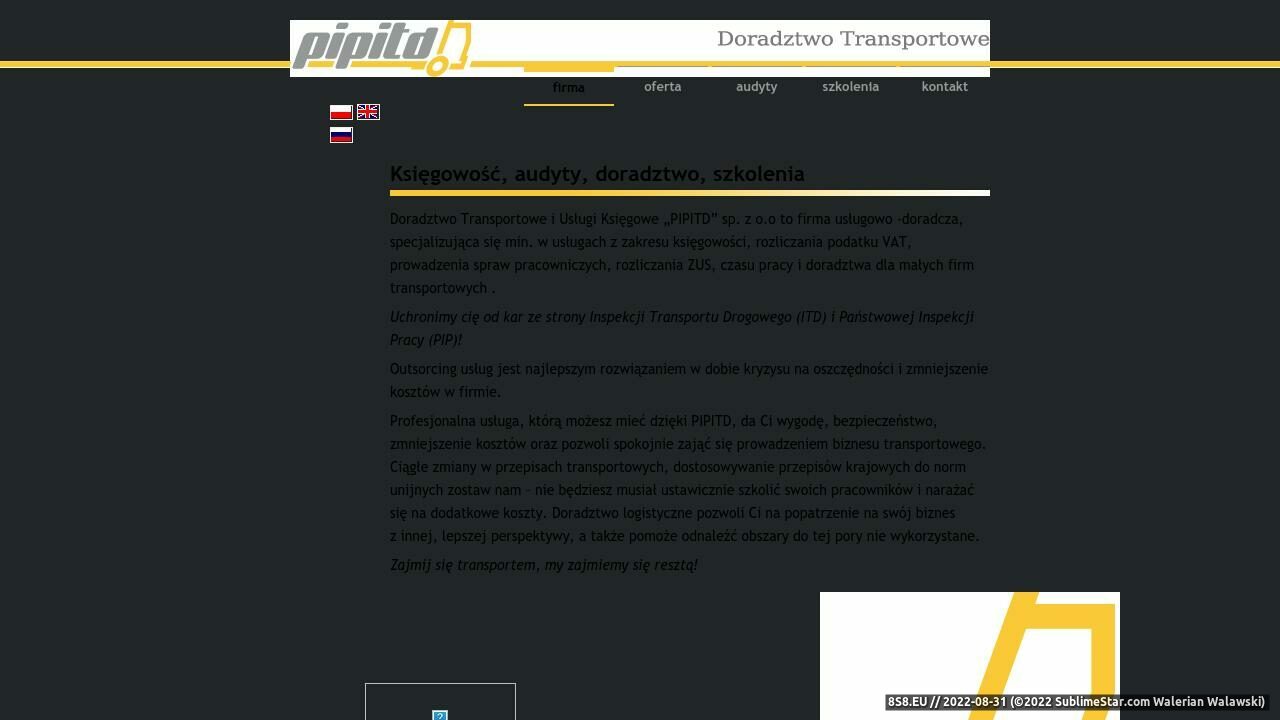 Doradztwo Transportowe PIPITD (strona pipitd.pl - Pipitd.pl)