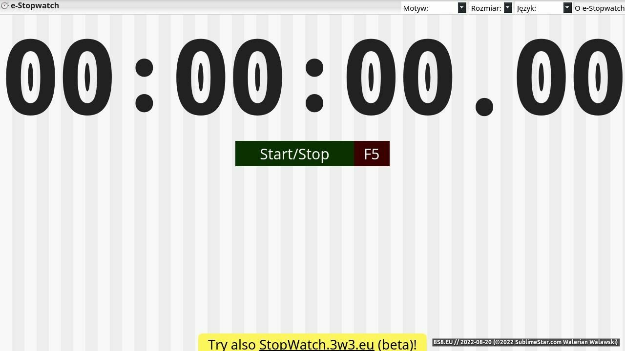 Stoper Online - najlepszy, darmowy stoper online (strona pl.e-stopwatch.eu - Pl.e-stopwatch.eu)
