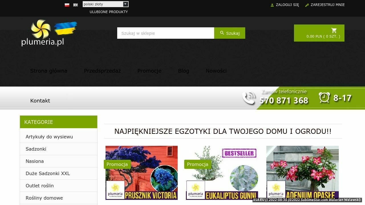Plumeria - internetowy sklep ogrodniczy (strona plumeria.sklep.pl - Plumeria.sklep.pl)