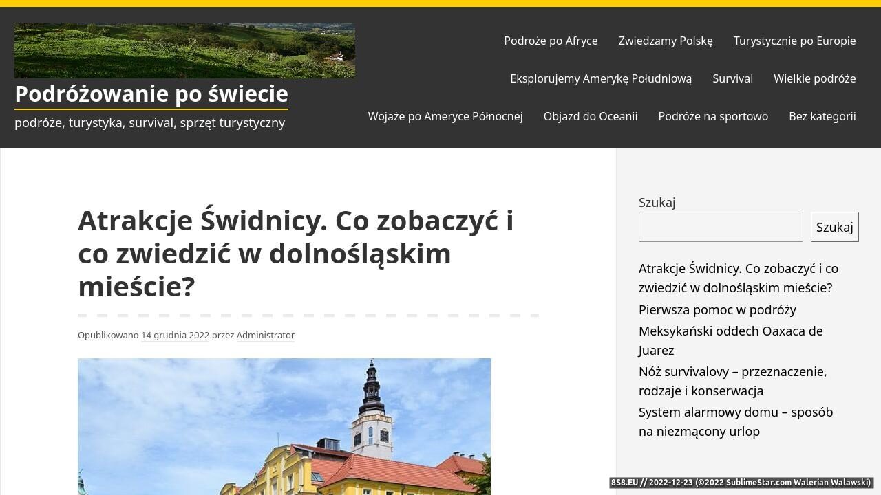 Internetowy serwis turystyczny (strona podrozowanieposwiecie.pl - Podróżowanie Po Świecie)
