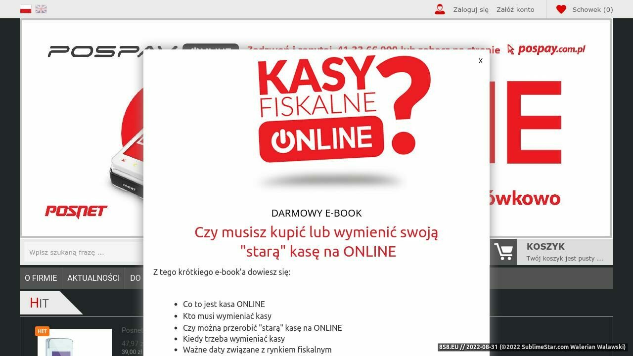 Zrzut ekranu Kasy fiskalne Kielce
