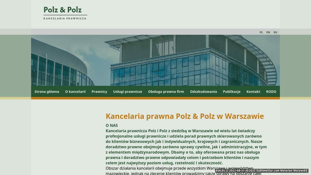 Kancelaria prawnicza Warszawa (strona polzlaw.pl - Polz&polz)