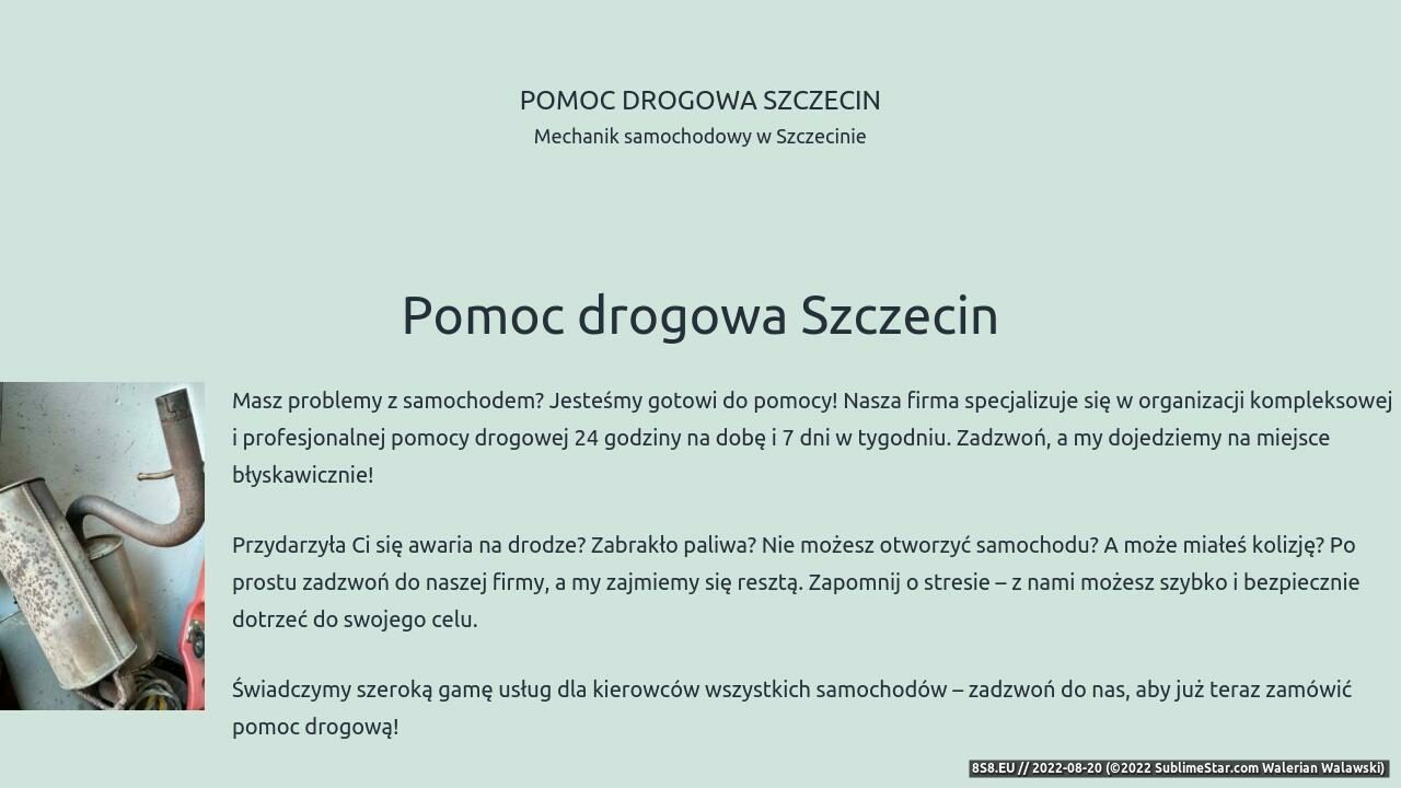 Zrzut ekranu Pomoc drogowa, autoholowanie Szczecin