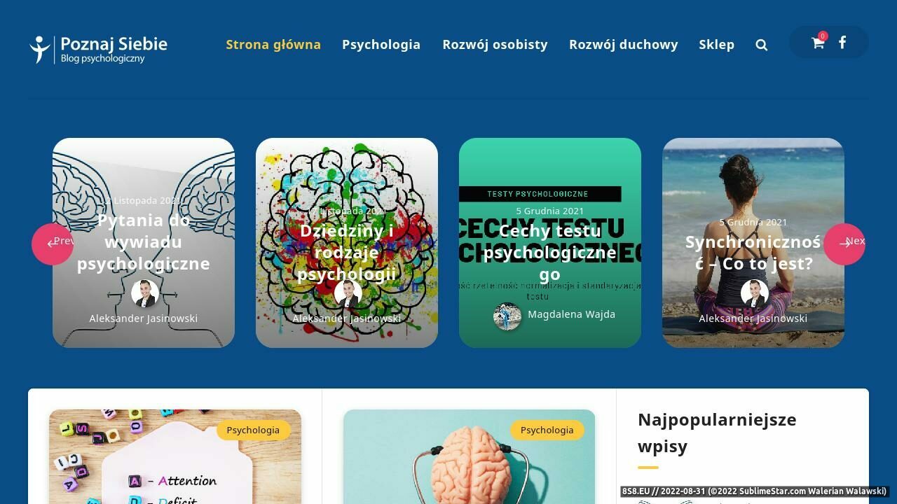 Artykuły psychologiczne do nauki online (strona poznaj-siebie.pl - Poznaj Siebie)