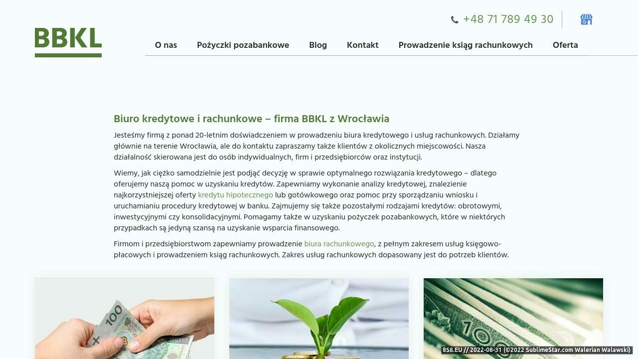Zrzut ekranu BBKL kredyt inwestycyjny