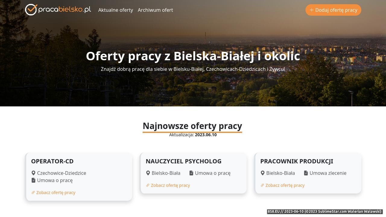 Oferty pracy z Bielska-Białej i okolic (strona pracabielsko.pl - PracaBielsko.pl)