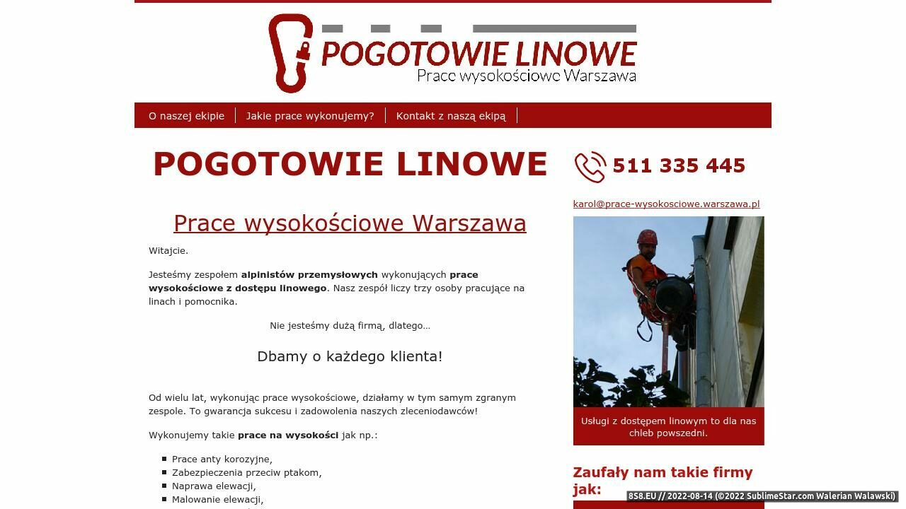 Prace wysokościowe Warszawa (strona prace-wysokosciowe.warszawa.pl - Prace Na Wysokości)