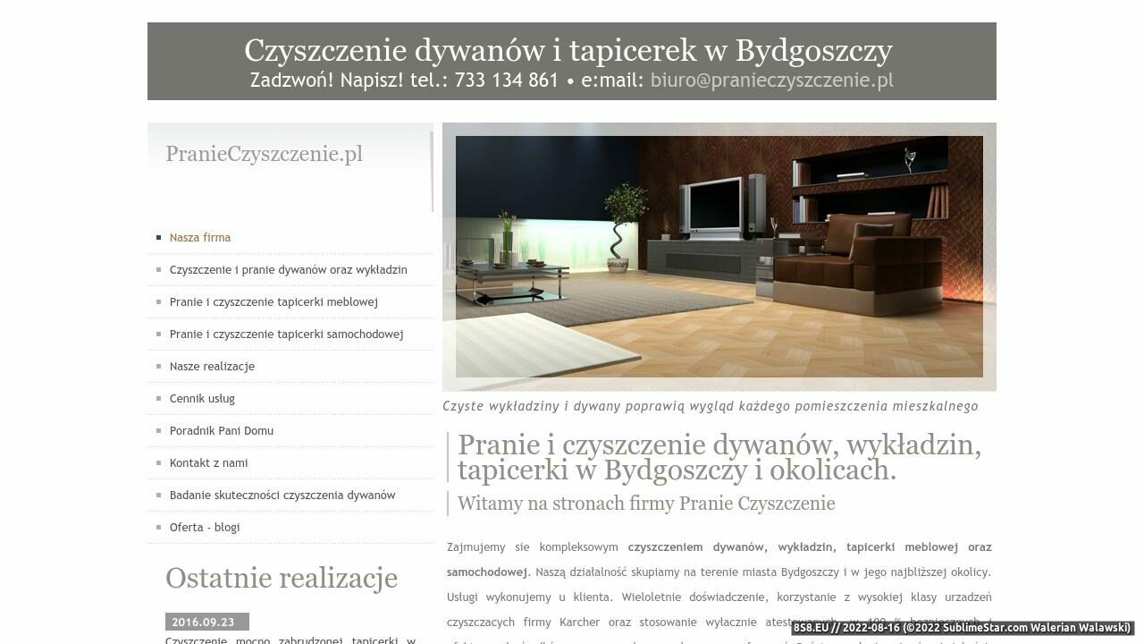 Pranie dywanów, czyszczenie wykładzin i tapicerek w Bydgoszczy (strona www.pranieczyszczenie.pl - Pranieczyszczenie.pl)