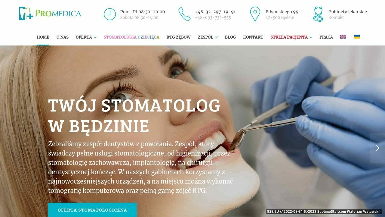 Centrum dentystyczne (strona www.pro-medica.com.pl - Centrum Promedica)
