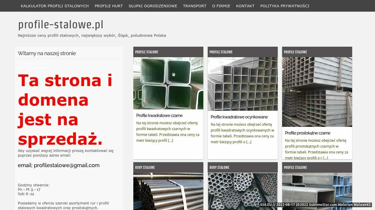 Profile stalowe na najlepszych cenach! (strona profile-stalowe.pl - Machinery I Automation)