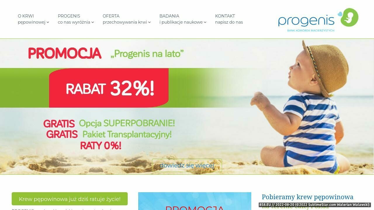 Progenis - krew pępowinowa, komórki macierzyste (strona www.progenis.pl - Progenis.pl)
