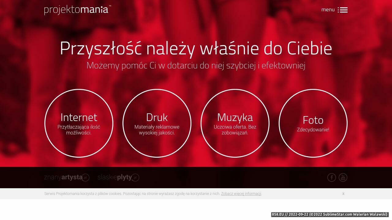 Zrzut ekranu Projektomania.pl - Kreatywna agencja interaktywna