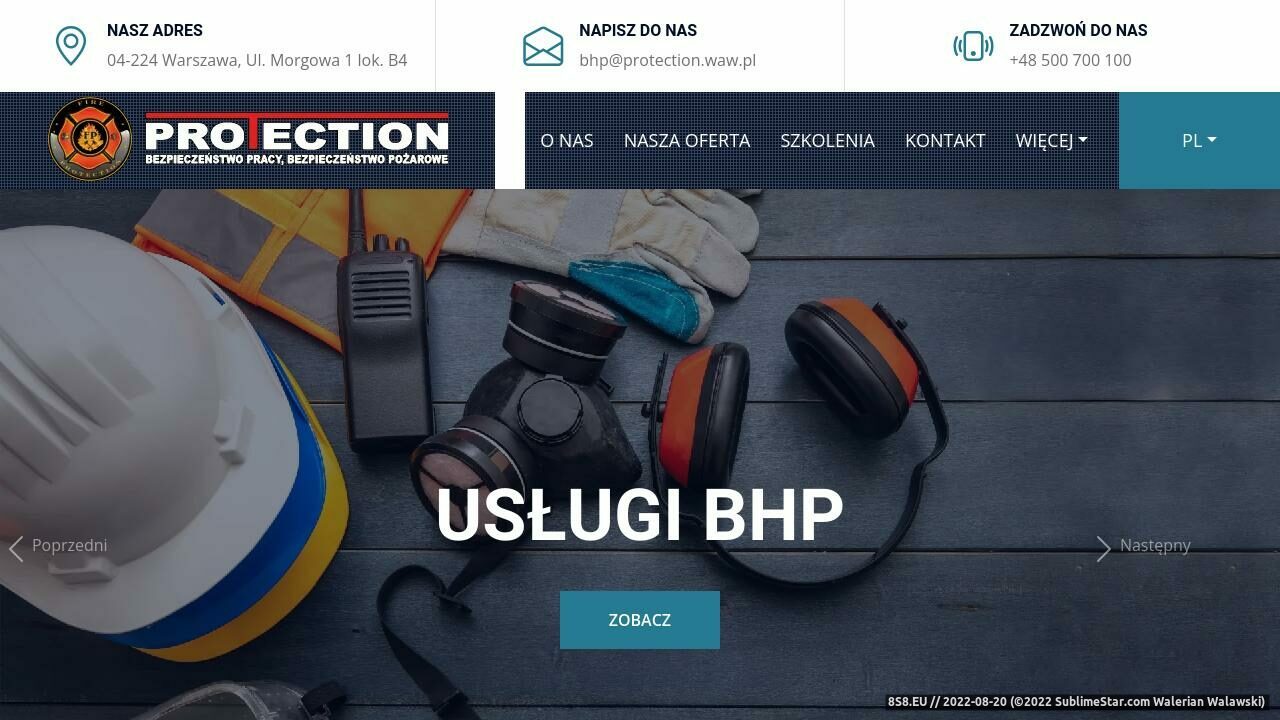 Nadzór, Szkolenia Doradztwo BHP PPOŻ Higiena Pracy (strona www.protection.waw.pl - Protection.waw.pl)