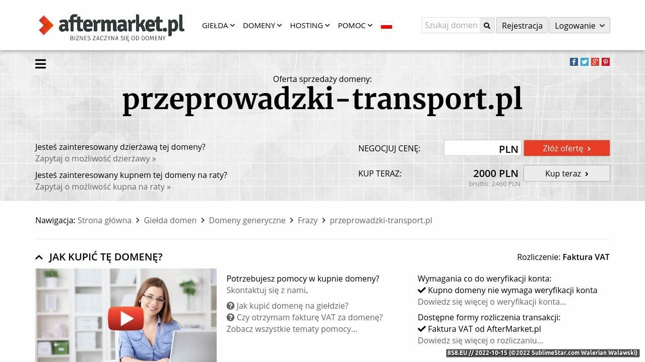 Zrzut ekranu Przeprowadzki Warszawa