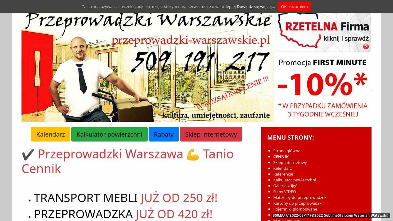 Zrzut ekranu Eleganckie Przeprowadzki - Przeprowadzki Warszawa