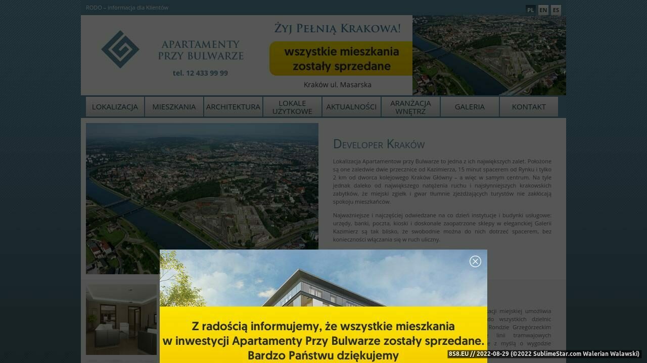 Zrzut ekranu Apartamenty w Krakowie