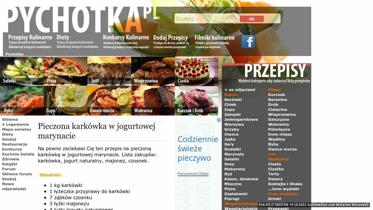 Przepisy kulinarne (strona pychotka.pl - Kulinaria)