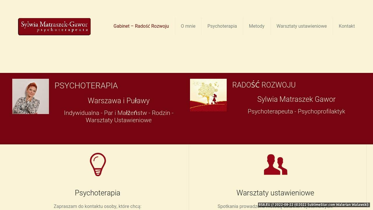 Psychoterapeuta Ericksonowski (strona www.radoscrozwoju.pl - Terapia)