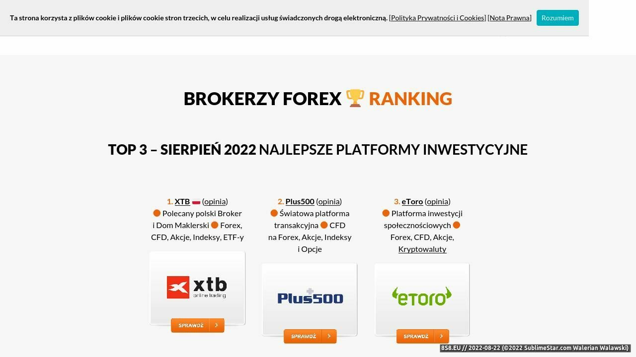 Zobacz który broker Forex ma najlepsze opinie - Ranking-Forex.pl (strona ranking-forex.pl - Ranking-forex.pl)