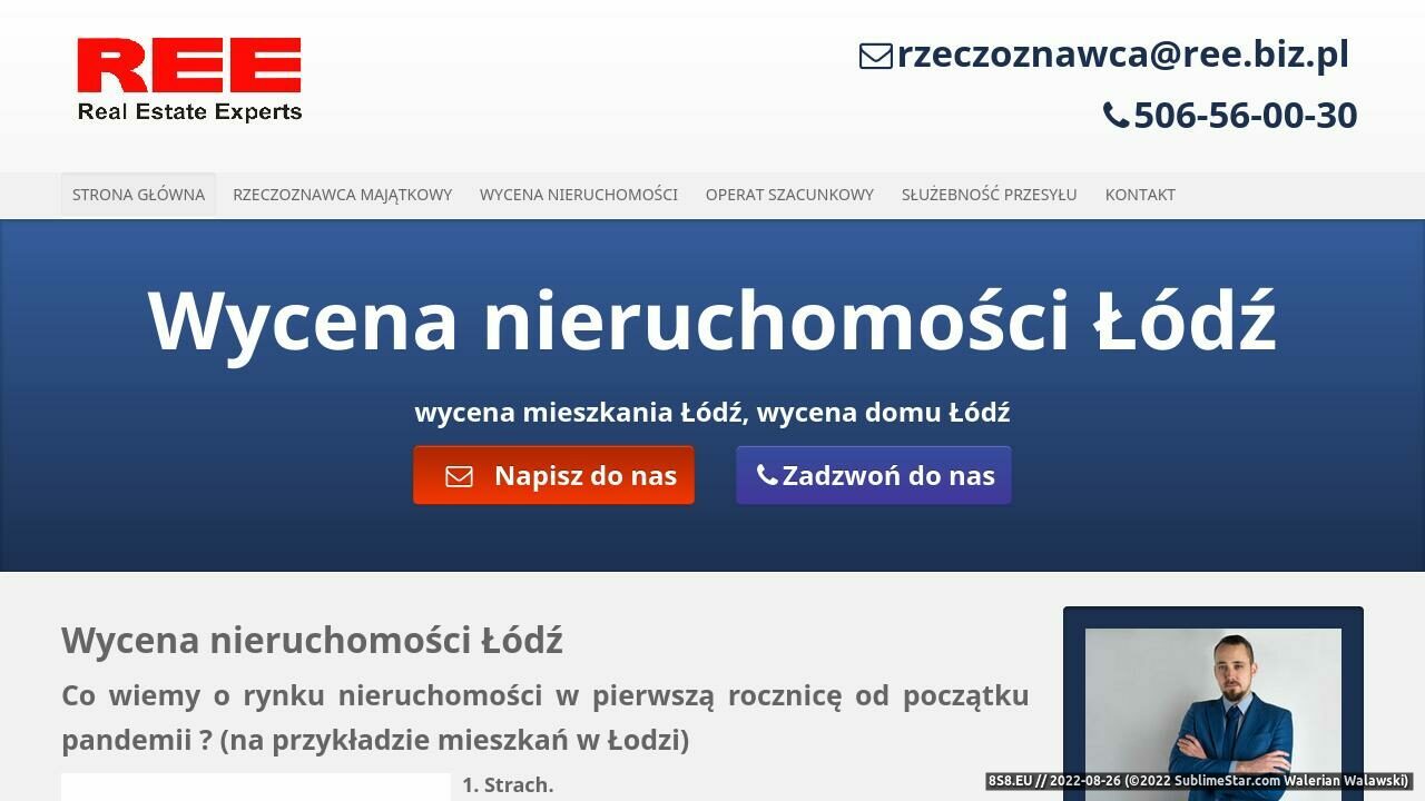 Zrzut ekranu Rzeczoznawca majątkowy Łódź