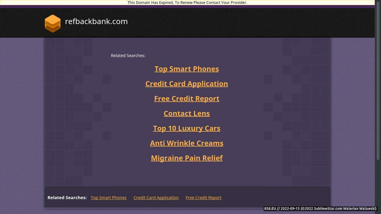 Zrzut ekranu RefbackBank