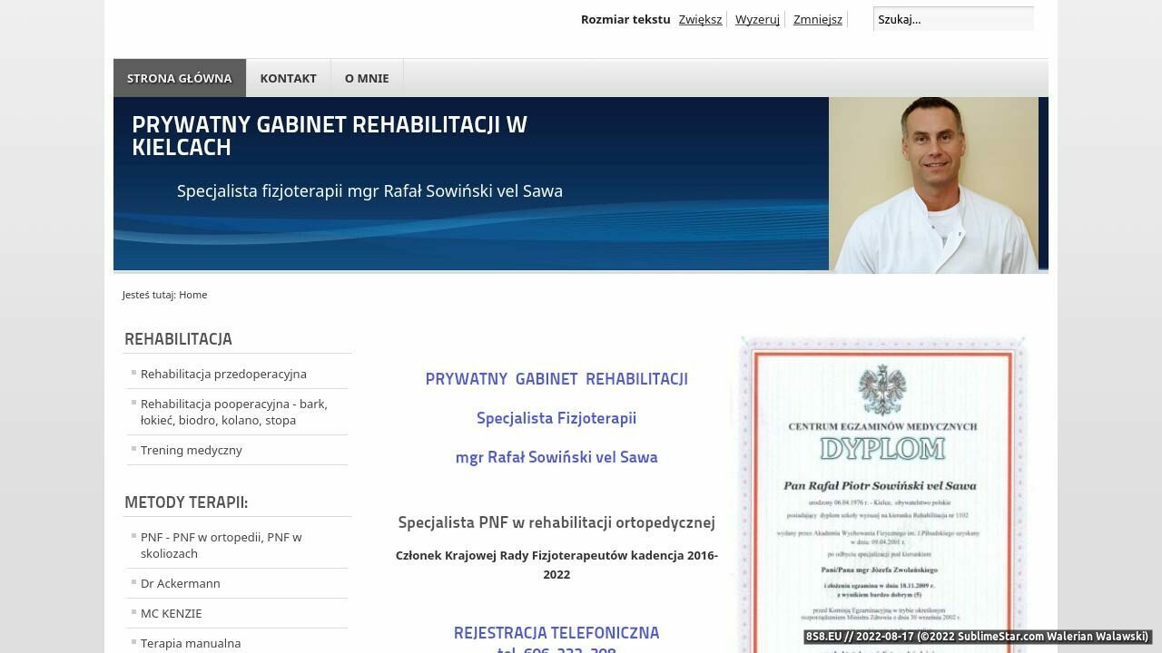 Zrzut ekranu Rehabilitacja Kielce