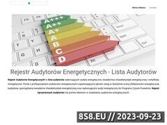 Zrzut strony Rejestr Audytorów Energetycznych