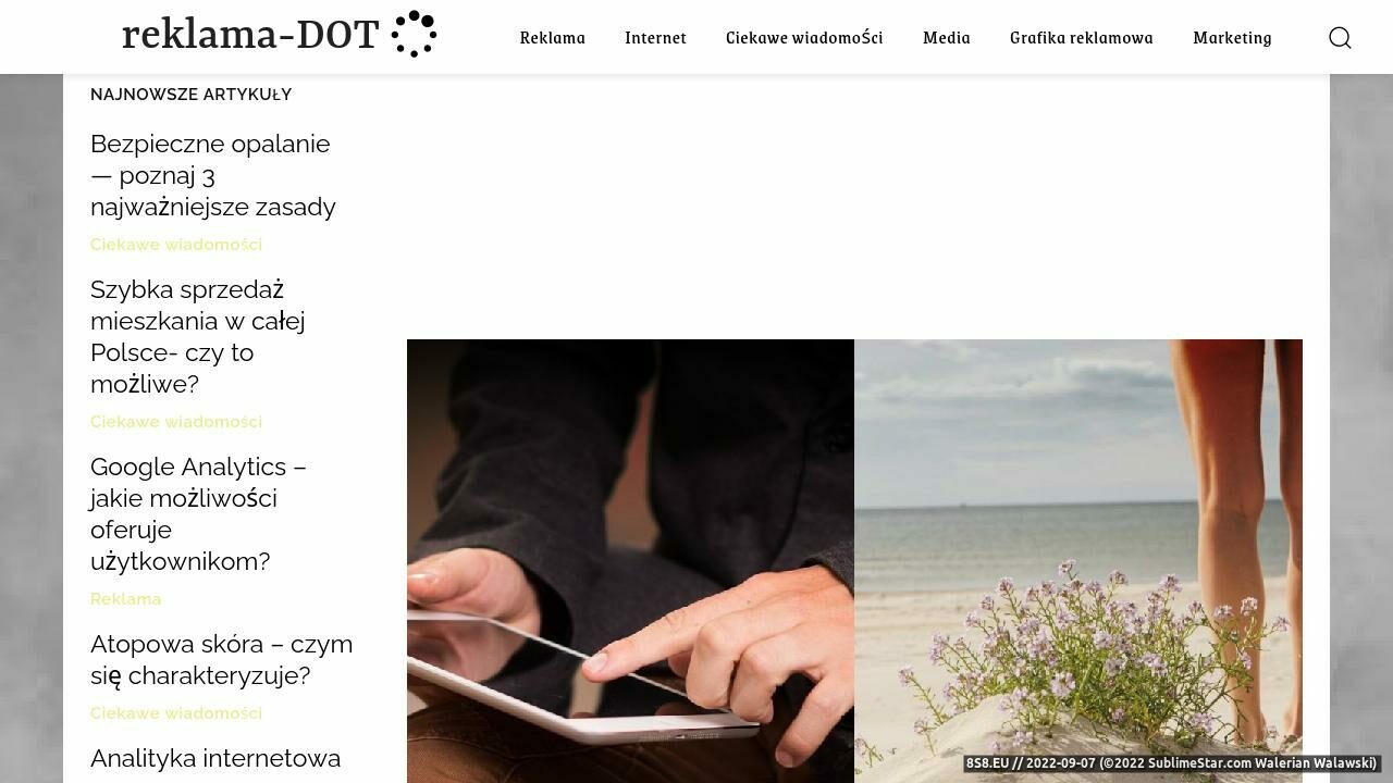 Zrzut ekranu Tworzenie stron internetowych, reklama, foto - reklama-dot.pl