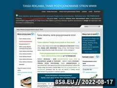 Miniaturka domeny www.reklama-pozycjonowanie.cba.pl