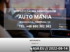 Miniaturka rent.auto-mania.pl (Wypożyczalnia samochodów osobowych do 3,5 tony)