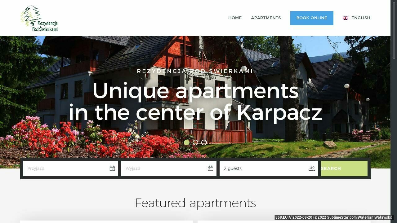 Zrzut ekranu Apartamenty Karpacz, noclegi w Karpaczu
