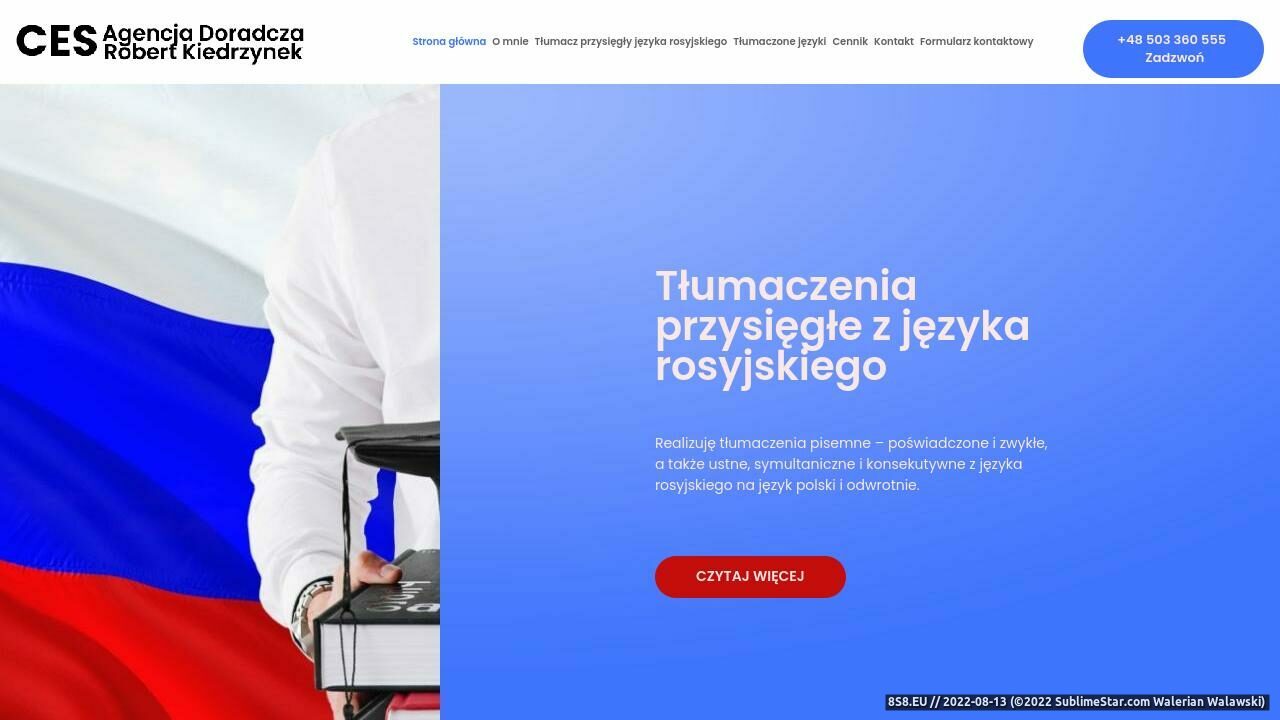 Biuro tłumaczeń - rosyjski (strona www.robertkiedrzynek.pl - Agencja Doradcza CES)