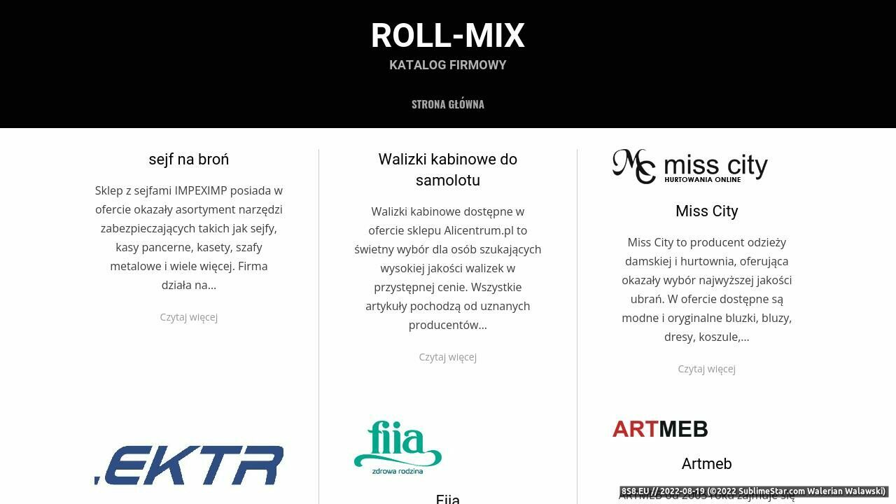 Zrzut ekranu Roll-Mix - produkcja artykułów higienicznych