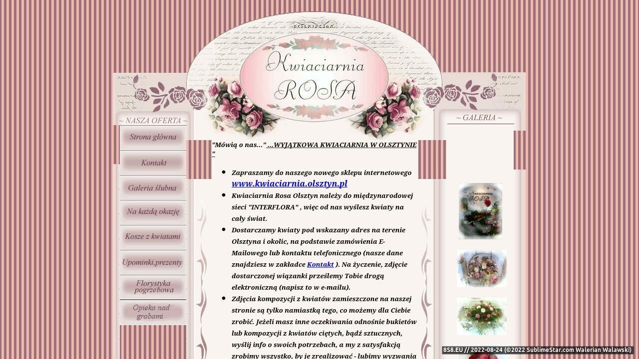 Kwiaciarnia Rosa Olsztyn (strona www.rosa.megahost.pl - Rosa.megahost.pl)