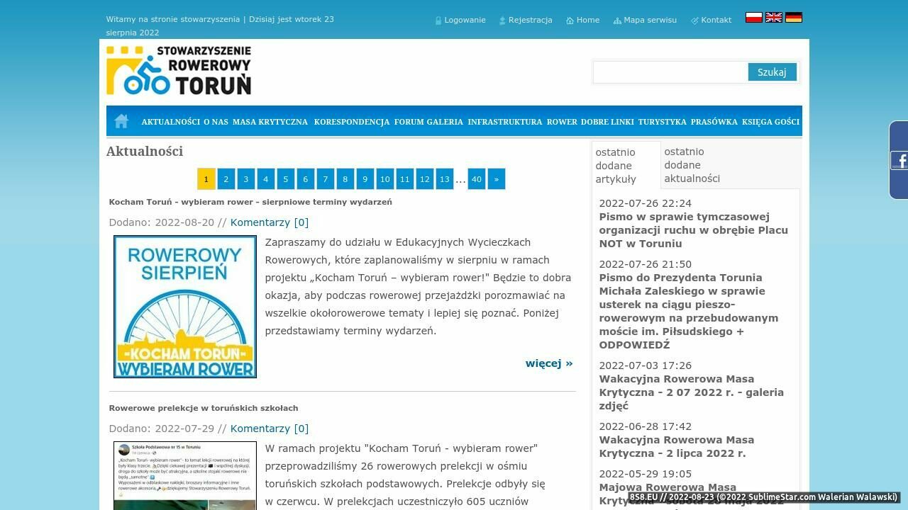 Toruń na rowerze - rower w mieście (strona rowerowytorun.com.pl - Rowerowytorun.com.pl)