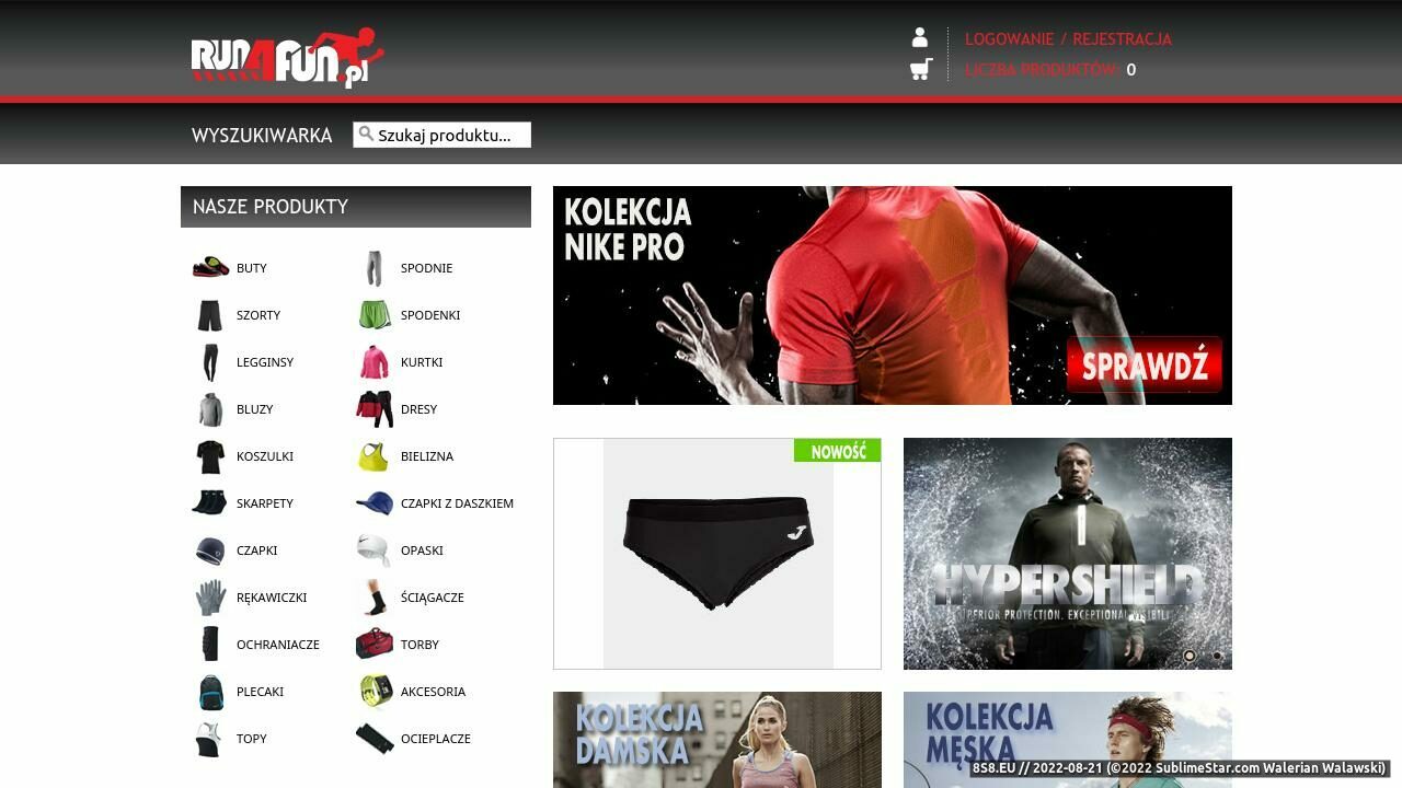 Zrzut ekranu Autoryzowany Internetowy Dystrybutor Nike