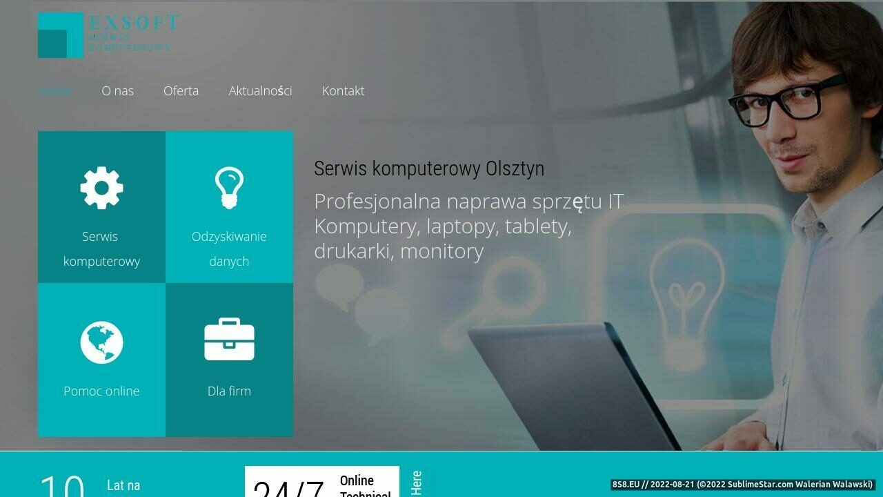 Strona serwisu komputerowego z Olsztyna (strona serwis-komputerow.olsztyn.pl - Serwis Komputerów Exsoft)