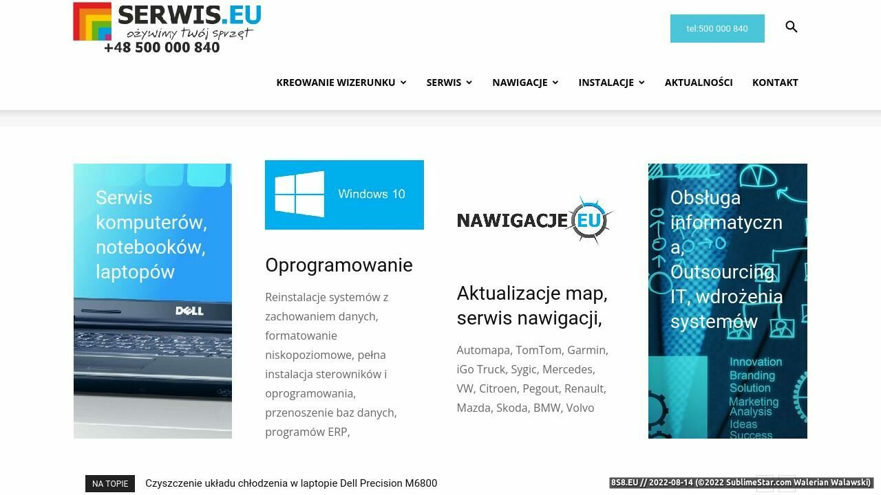 Serwis komputerowy, obsługa informatyczna i naprawa (strona serwis.eu - Serwis.eu)