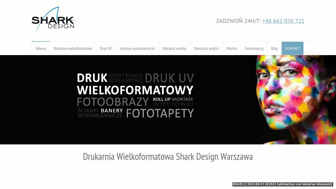 Drukarnia - fotorealistyczne wydruki, banery i roll up (strona sharkdesign.pl - Roll up)
