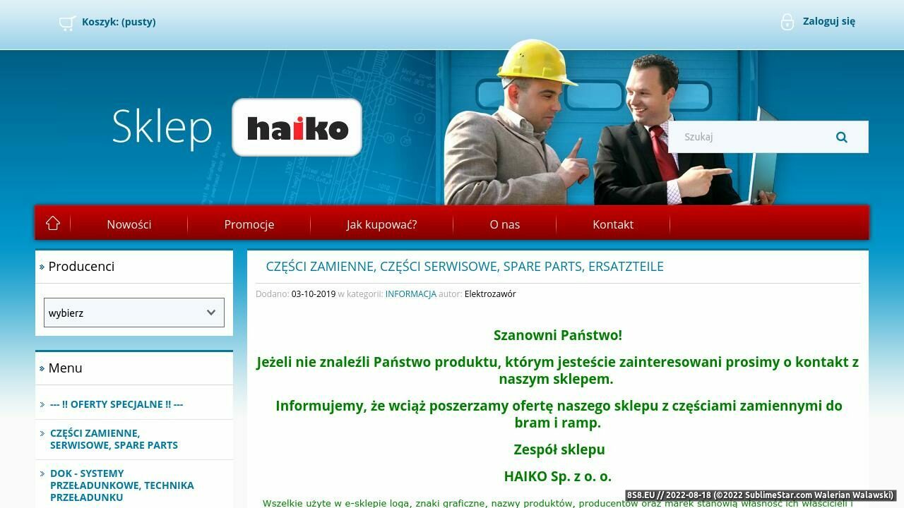 Części zamienne, spare parts i ersatzteile - bramy (strona sklep.haiko.pl - Części Assa Abloy oraz Hafa)