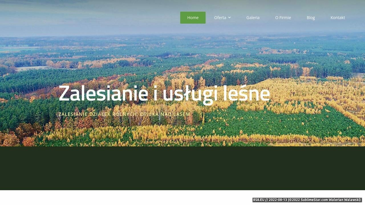 Zrzut ekranu Usługi leśne, doradztwo rolne oraz usługi dronem