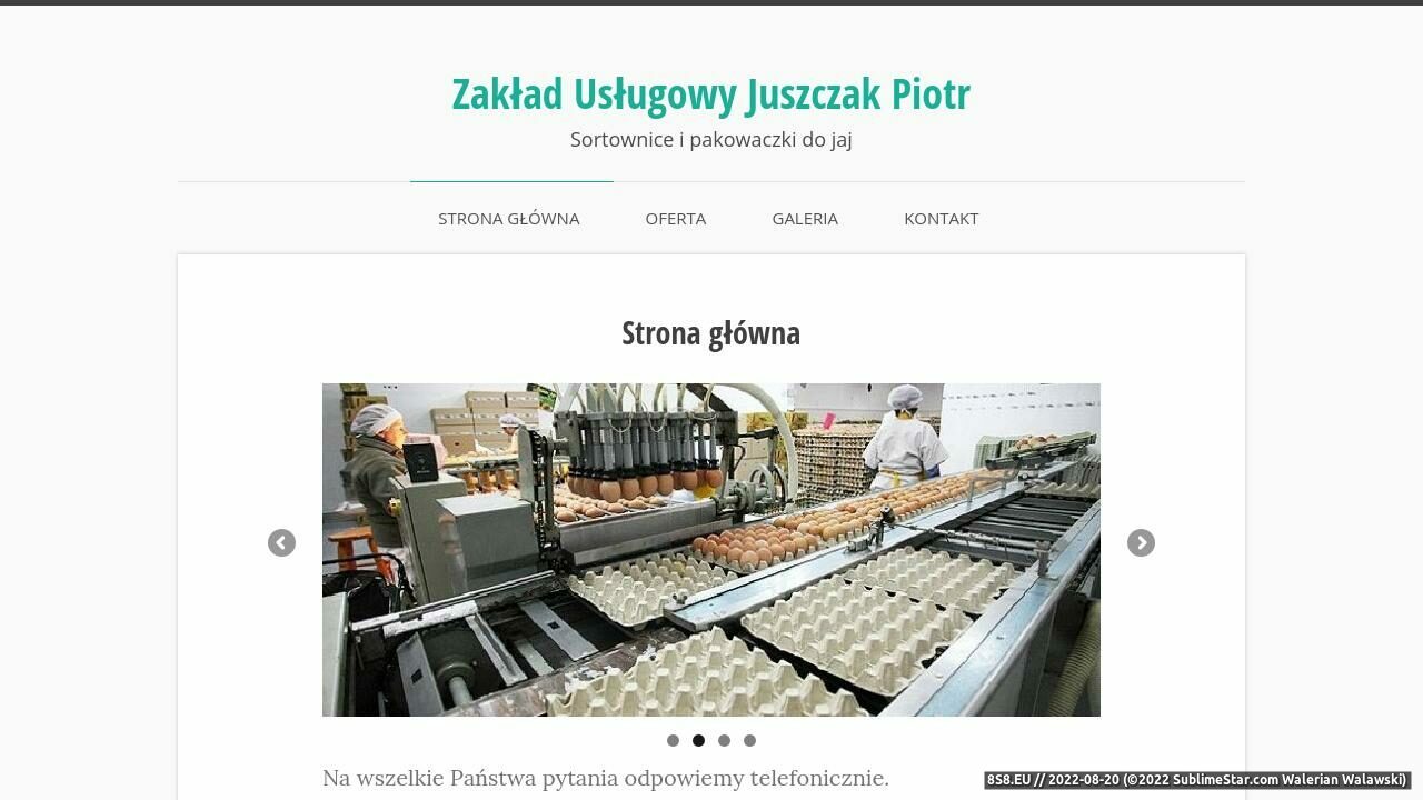 Sortownice do jaj - sprzedaż i naprawa sortownic (strona sortownicedojaj.pl - Sortownicedojaj.pl)