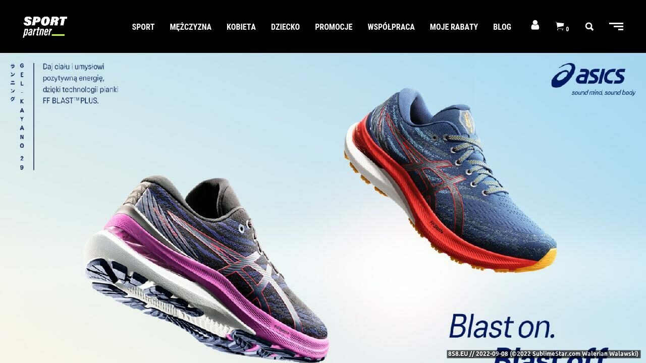 Zrzut ekranu Sport Partner - siatkarski sklep internetowy