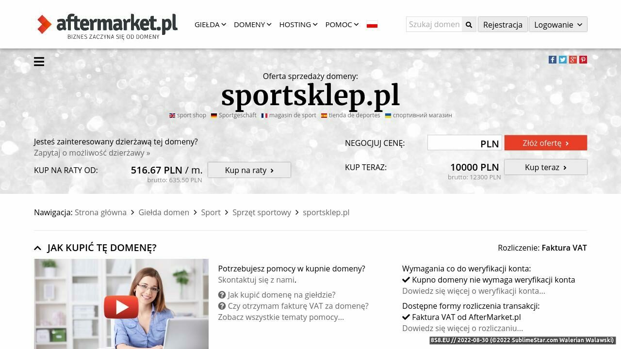 Sklep Sportowy - szybki czas dostawy (strona sportsklep.pl - Sportsklep.pl)