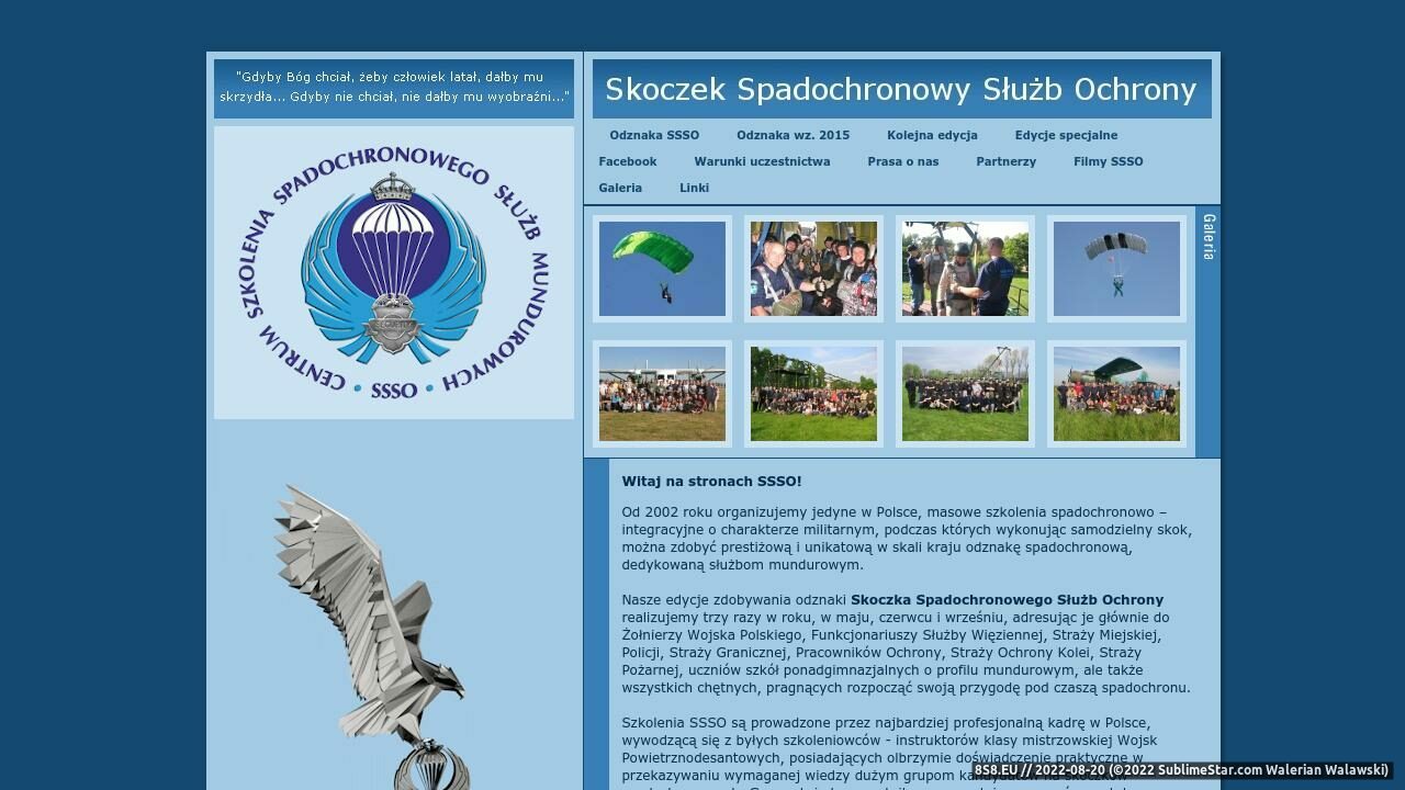 Szkolenia spadochronowe dla służb mundurowych (strona ssso.strefa.pl - Skoki Spadochronowe Ssso)